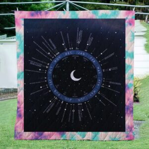 Hippie And Moon 3D Quilt  Quilt
